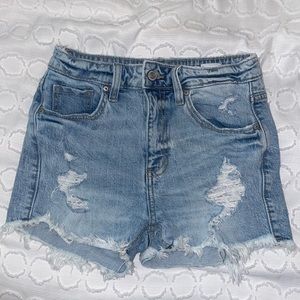 Light blue jean shorts